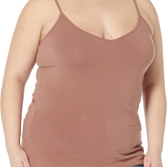 Women's Slim-Fit Knit V-Neck Layering Cami Available in Plus Size, Pack of 4 - Picture 6 of 9